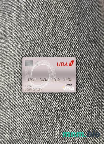 Cameroon UBA bank visa obciążyć card wygląd fotograficzny skan PSD + zdjęcie